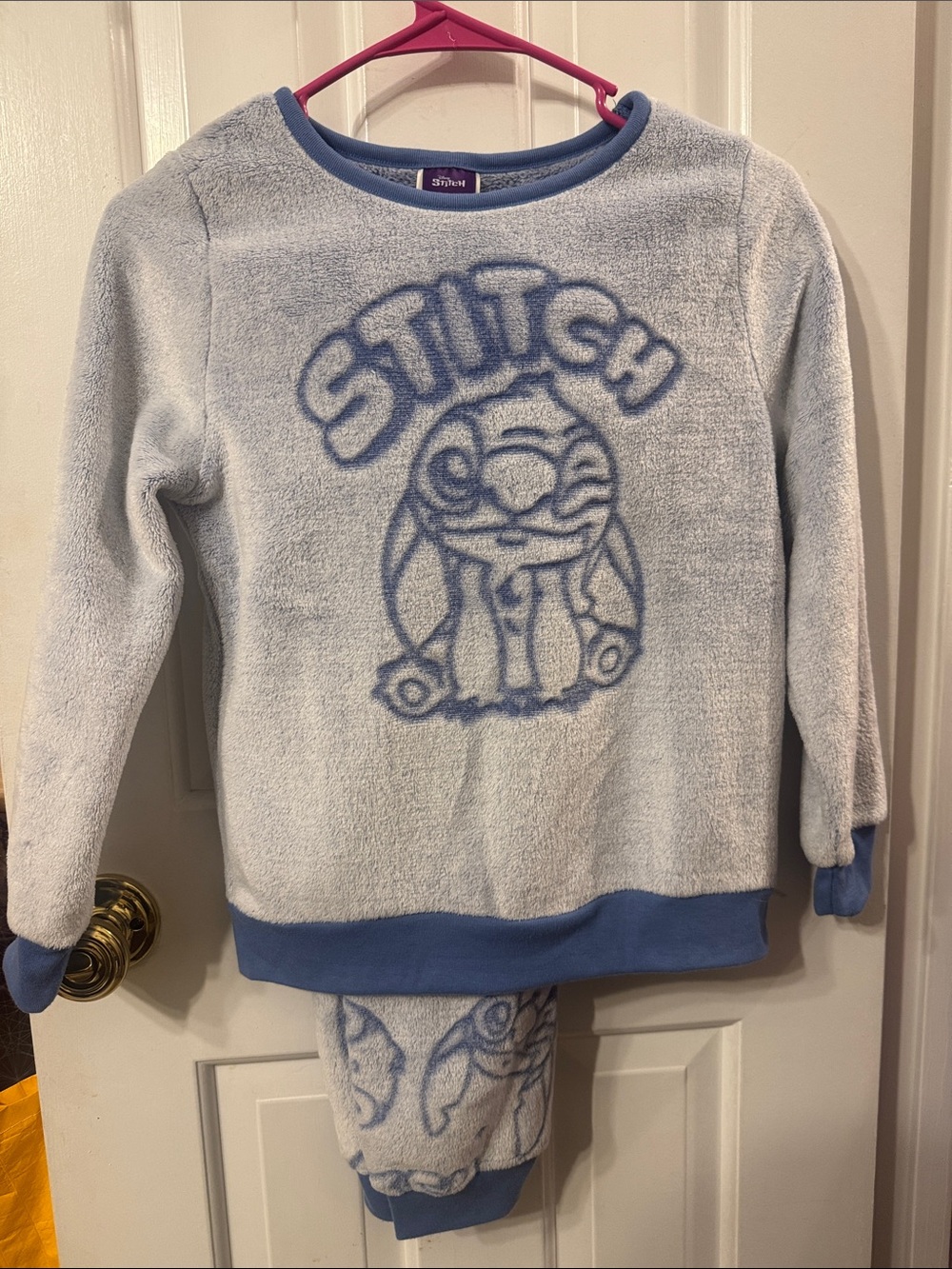 Disney Light Blue Stitch Plush Pajama Set